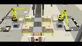 🤖 Fully Automated Material Flow Simulation | Forklift · Conveyor · FANUC · AGV 📦