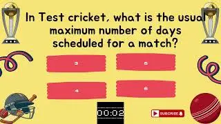 Cricket Quiz: Test Match Days Challenge | Trivia Game 2