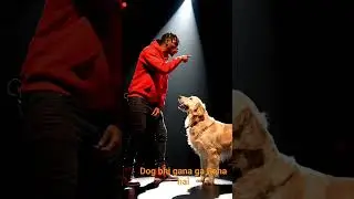 Me and my dog are in a face-off rap battle on stage#shorts @MrBeast