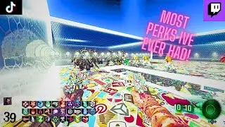 THE MOST PERKS I EVER HAD ON SCREEN.. HARD MAP LOL! (BO3CUSTOM)