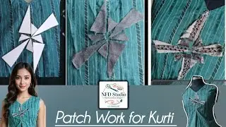 Jeans Patch Work Design in Kurti Learn Fashion Design Diploma Course- Online Join NFD Studio at home