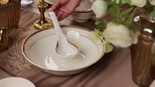 Vigneto | Luxurious Creme Gold Fine Porcelain Dinner Set