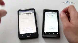 Browser-Speedtest HTC Desire HD vs. Milestone 2