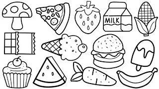 Как рисовать продукты питания: полезные и вредные, фрукты, мороженое, вредная еда