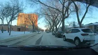 Winter Drive in City of Regina, Saskatchewan, Canada, Albert Street to Victoria Street in 4K