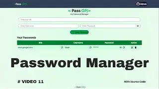 Build a Password Manager with React + Vite | LocalStorage