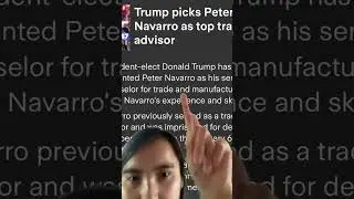 President elect trump pick Navarro as a trade advisor (aka) noooooo!!!