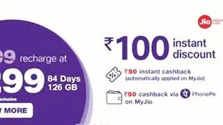 JIO HOLIDAY OFFER | Flat 100 off | 399 Plan at 299 | phone pe| Reacharge at 299