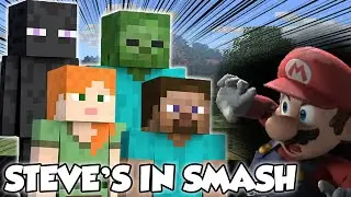 MINECRAFT F'ING STEVE IS IN SMASH!!! [Minecraft in Smash Reaction]