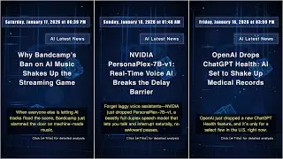 AI Tech News: Sunday, January 18, 2026 at 08:26 PM #QixNewsAI