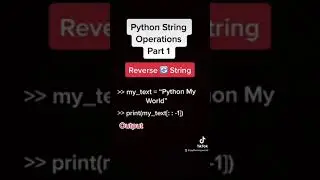String Operations | Python String | Part - 1