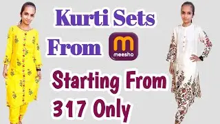 MEESHO Kurti Sets Hual! Elegant Cotton Kurti Sets Starting From 317 #meesho #meeshohaul #kurtaset
