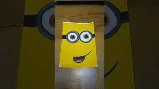 Easy minion painting watercolor #easy #drawing #shorts