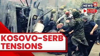 NATO Kosovo Force Soldiers Clash With Local Kosovo Serb Protesters | Kosovo Serb Conflict 2023 LIVE