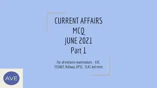 Current Affairs MCQ for June 2021 Part 1 of 2