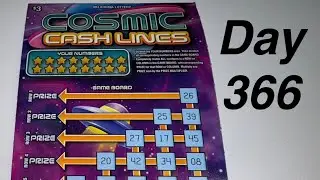 Cosmic Cash Lines - Day 366 of Scratching Lottery Tickets - Oklahoma Lottery