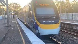 Queensland Rail&rsquo;s NGR 704 Passing through Eden&rsquo;s Landing Station on a Brisbane Airport Service DP85