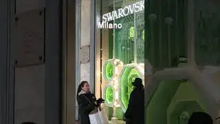 Milan's center shines brighter with Swarovski 💎✨ #MilanShopping #CrystalMagic