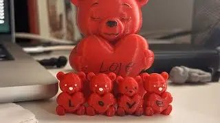 Rose Bear Alternative 3D Print Love Heart Bear Low Filament Consumption
