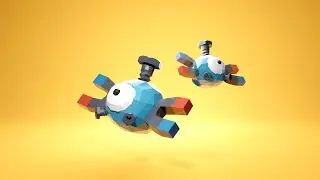 Magnemite low poly in blender