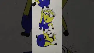 bedroom tv wall Minions ,drawing#WallPaintingIdeas#CreativeWallArt#minions