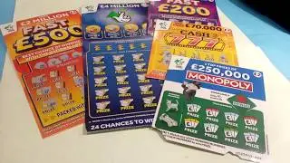 10 pound BIG DADDY....FAST 500..MONOPOLY..FAST 200...CASH 777..Scratchcards