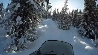 Snow machine into Bench lake, Glacier view AK