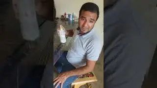Creando hoja de oro con aerosol sobre resina  epoxica