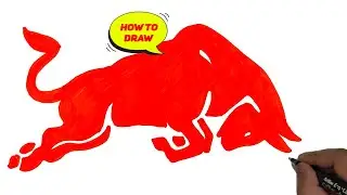 How to Draw a Red Bull Easy./ #EasyArtSchool