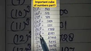 Cube of numbers || from (5-20)  #math #letslearning