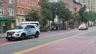 NYPD Ford Explorer (FPIU) units responding on Hudson St in Tribeca, Manhattan of NYC | 07/19/25