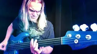 Tony Franklin - Fretless Bass with a pick. Rocking my @fender Baby Blue signature bass