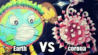 Earth vs Coronavirus War scenery Drawing|| Art with AD