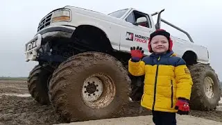 Baby Oliver plows through the Mud with a Monster Truck #237 |trẻ em,ni&ntilde;os,أطفال,子供,Дети,어린이,เด็ก ๆ