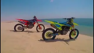 Desert motocross, freeriding dirt bikes in the dunes 2017