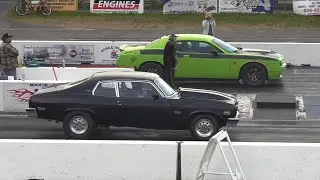 Hellcat против Chevy Nova - дрэг-рейсинг