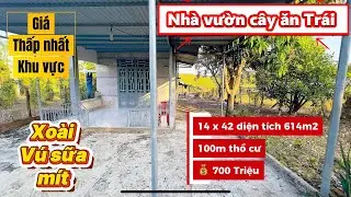 GIÁ NGỘP Nhà Vườn Cây Ăn Trái – 1 Trệt 3 Phòng Ngủ – Sẵn Thổ Cư – Cách Tỉnh Lộ & Trường Chợ Chỉ 600m