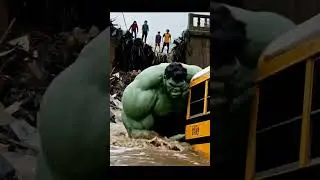 Hulk rescuing school Children bus #viral #shorts
