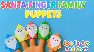 Santa Finger Family Puppets Origami || Easy Kids Craft #santa #origami #kidscraftideas 