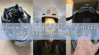 Review DKONI Bike Helmet with LED Lights Bicycle Helmets Commuter Cycling Helmet USB Rechargeable Fr