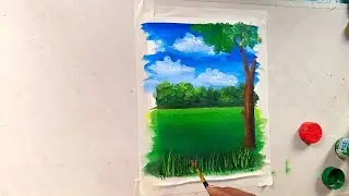 Beautiful Nature Landscape Painting for Beginners | Mousomiart 
