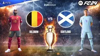Belgium vs Scotland 2-0 | Tielemans & Lukaku Shine | EURO 2024 Group Stage Full Match #fc24 #fifa