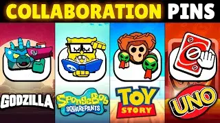 All 77 COLLAB Pins in Brawl Stars #KatanaKingdom