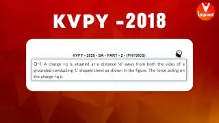 KVPY 2020 SA Physics  Part II Question 66 Answer C Electrostatics Methods of images Vikas Agarwal