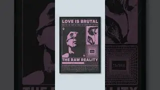 Love is brutal - Brutalist Poster Design 15/365 using Photoshop #shorts