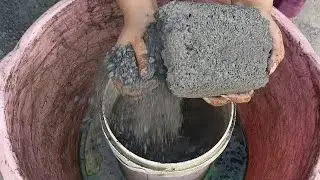 super dusty soft gritty charcoal shapes crumble in mini water bucket+dry on paste 💯🤤