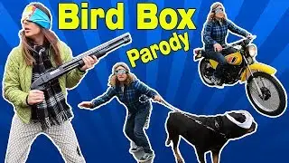 Bird Box Challenge Parody w/ Dog, Motorcycle & Skateboards - Netflix - Daredevil Girl
