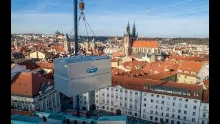 Mont&aacute;ž chladic&iacute;ch věž&iacute; Evapco N&aacute;kupn&iacute; galerie Myslbek
