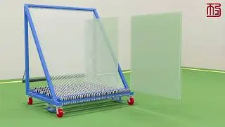 Movable glass plate harp shelf