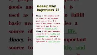 Why Money is important #money #shorts #shortfeed #motivation